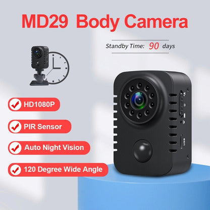 Telecamera MD29-A PIR – Mini Telecamera Infrarossi 1080P Full HD con Rilevamento Movimento