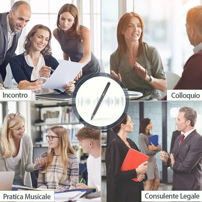 Penna Registratore Vocale 32GB HD – Mini Registratore Audio Portatile Professionale