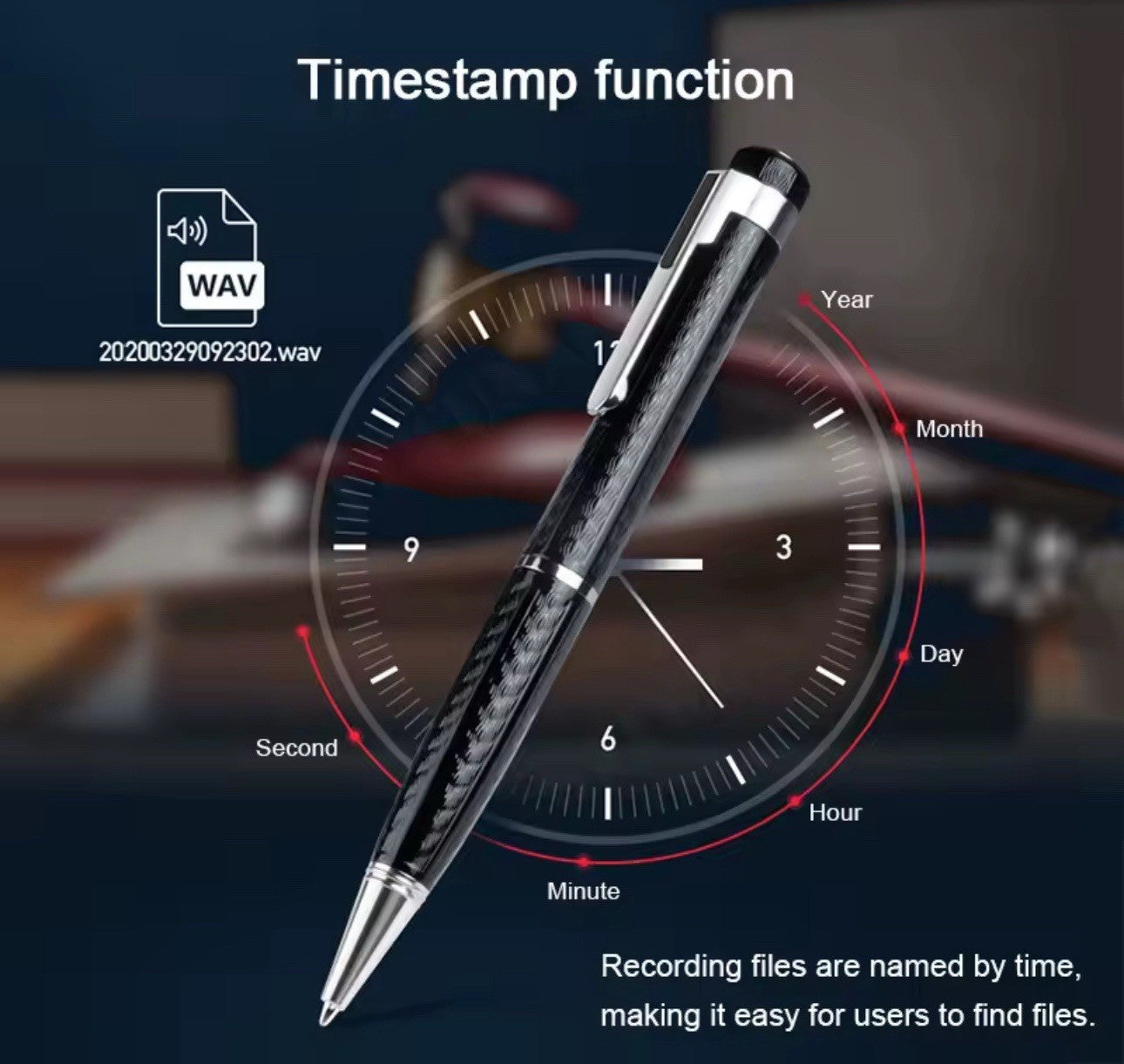 Penna Spia Registratore Vocale USB 64GB – Mini Micro Spia Ambientale MP3