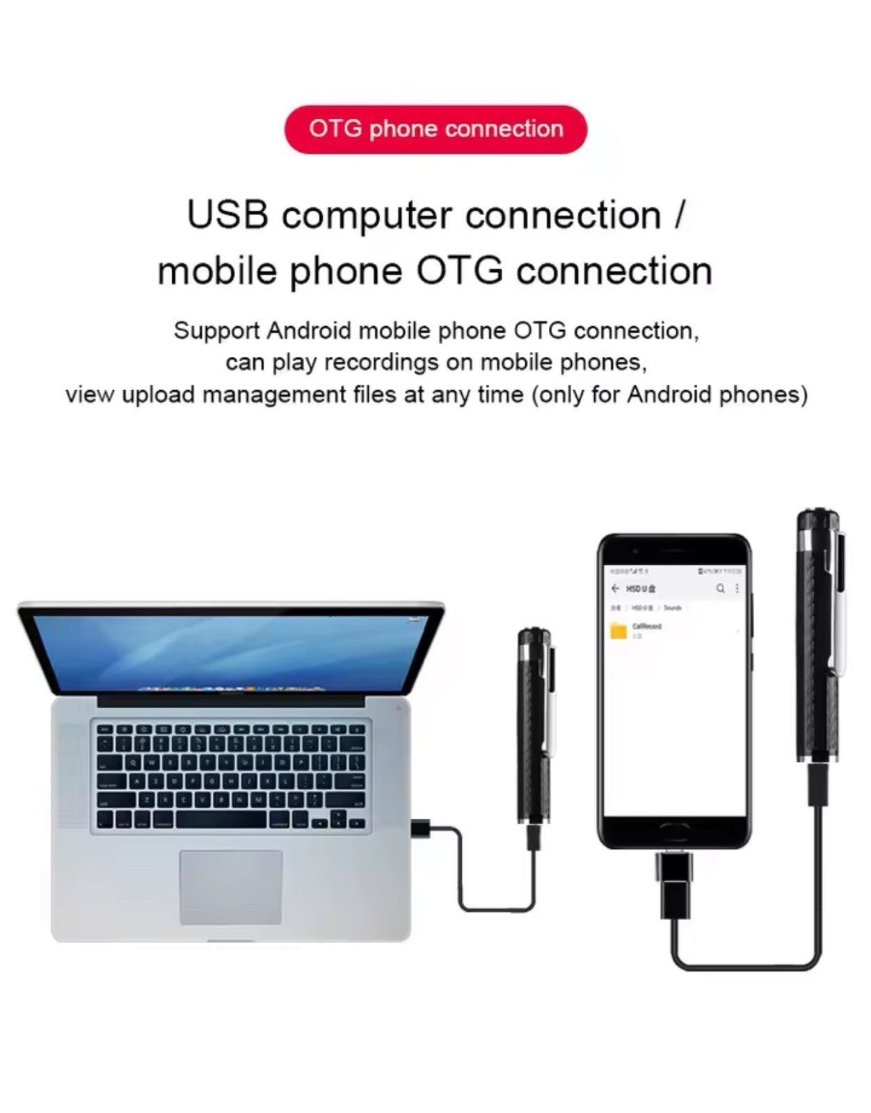 Penna Spia Registratore Vocale USB 64GB – Mini Micro Spia Ambientale MP3