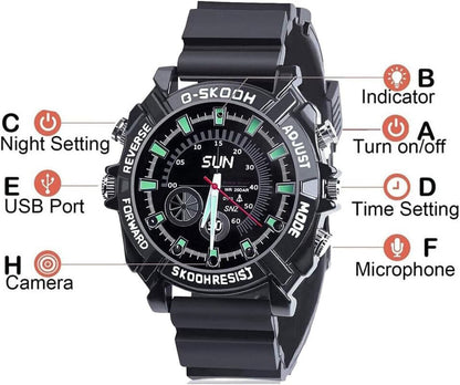 Orologio con Telecamera Nascosta Full HD 1080P | Registrazione Audio/Video 32GB Integrati – Dispositivo Elegante per Monitoraggio Discreto