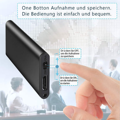 Registratore Audio Spia Q1 16GB – Alta Qualità, Controllo Vocale e Manuale, Compatto e Discreto