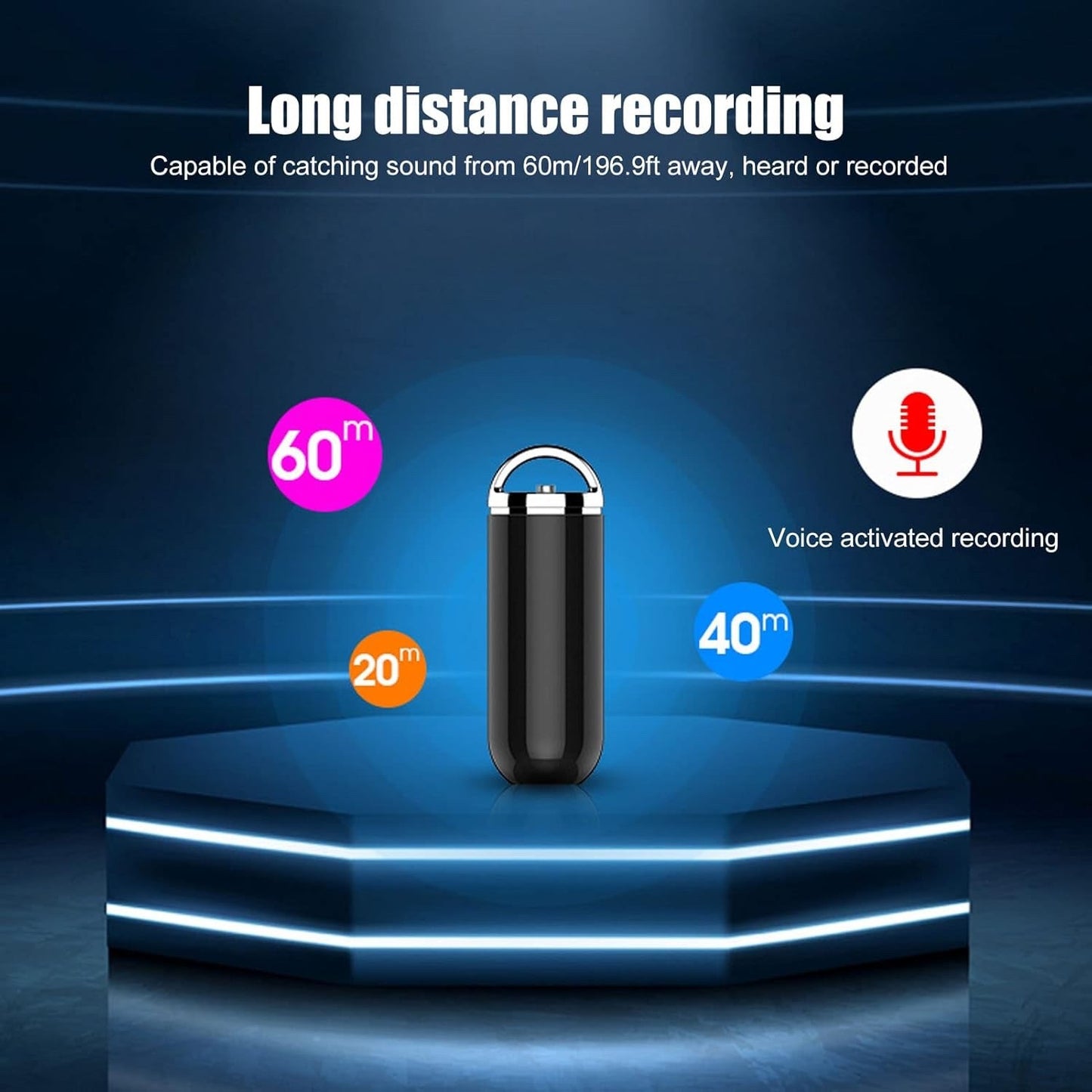 Mini Registratore Vocale Digitale 8GB – Registratore Audio Professionale Portatile