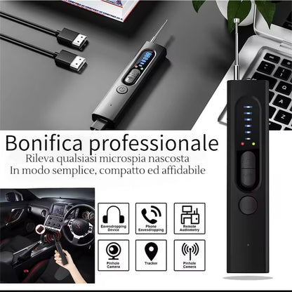 Rilevatore di Microspie Professionale – Anti-Cimici, Spycam, Telecamere Wireless e Cablate