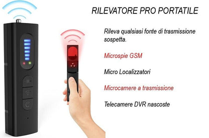 Rilevatore di Microspie Professionale per Cimici, Spycam, Telecamere Wireless e Cablate