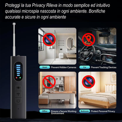 Rilevatore di Microspie Professionale per Cimici, Spycam, Telecamere Wireless e Cablate