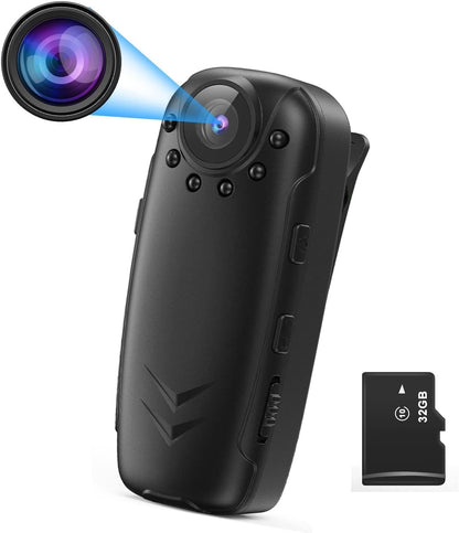 Mini Telecamera HD 1080P dasch Cam  – Visione Notturna, Rilevamento Movimento e Obiettivo Rotante 180°