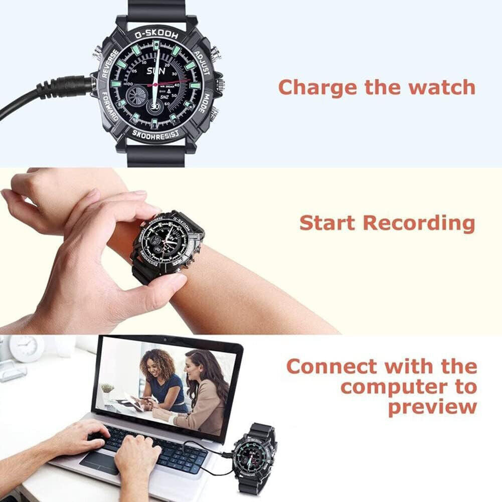 Orologio con Telecamera Nascosta Full HD 1080P | Registrazione Audio/Video 32GB Integrati – Dispositivo Elegante per Monitoraggio Discreto