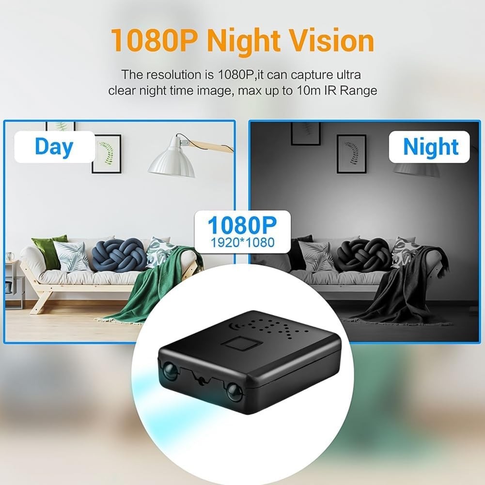 Mini Telecamera IP WiFi 4K / 1080P – Visione Notturna, Rilevamento Movimento e Controllo Remoto