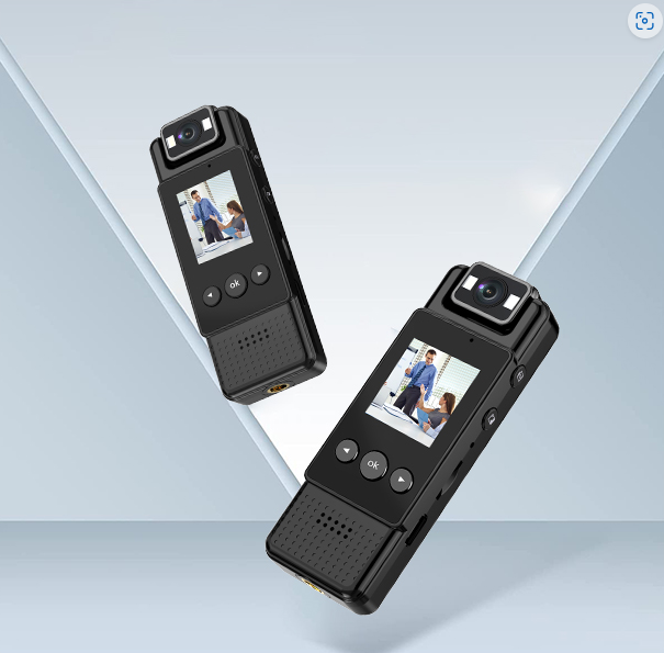 Bodycam 1080P HD – Visione Notturna, Rilevazione Movimento, Portatile e Multiuso