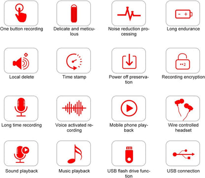 Mini Registratore Vocale Digitale 8GB – Registratore Audio Professionale Portatile