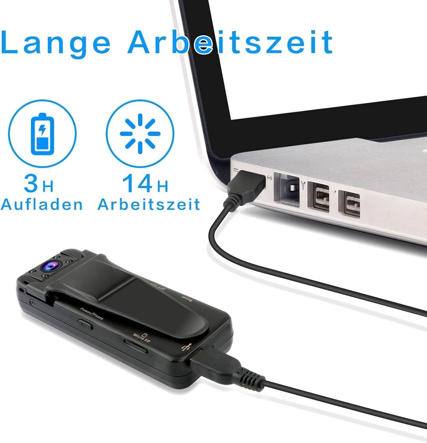 Mini Telecamera HD 1080P Portatile – Rotazione 180°, Visione Notturna e Rilevamento Movimento